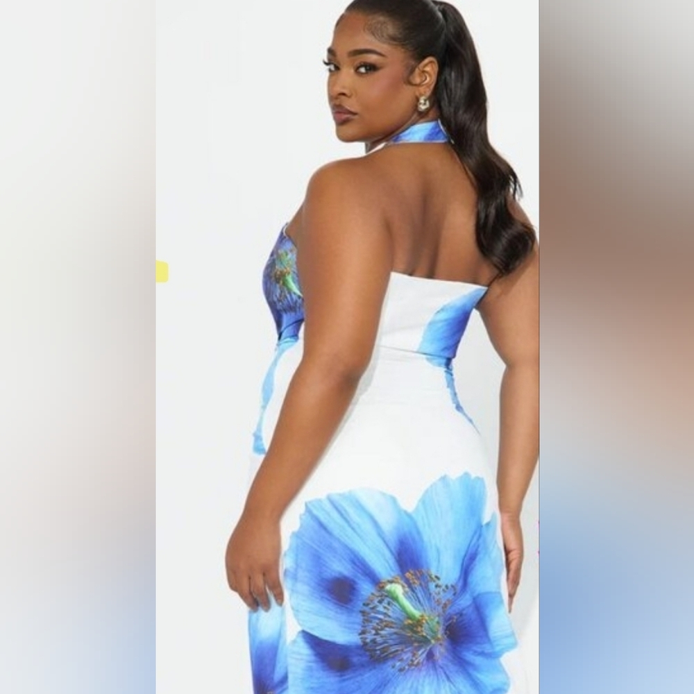 Floral Halter Midi Dress